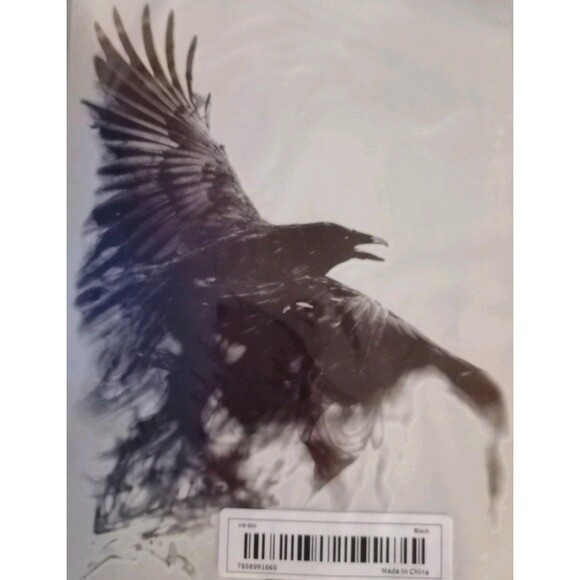 Flying Crow Body Tattoo Transfer Black & Gray Body Art 8X5 NIP - Picture 2 of 3